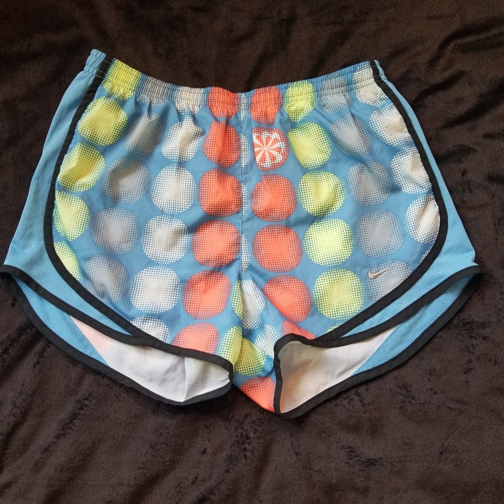 Nike dri fit citrus print running shorts Sz Small